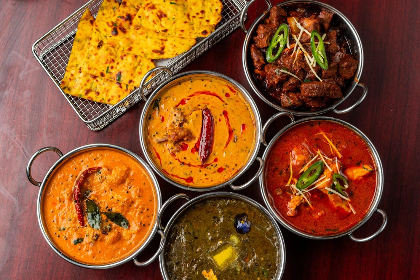 Indian Butter Chicken Dal Naan cuisine replica food display Dubai